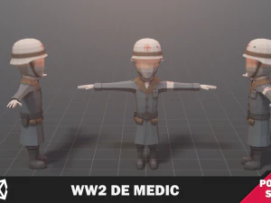 WW2 De Medic Soldier 3D Model