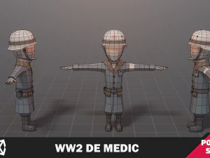 WW2 De Medic Soldier 3D Model