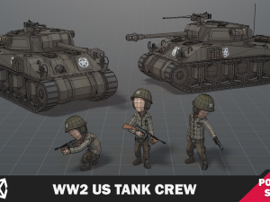WW2 Us Tank Crew Soldier 3D Model