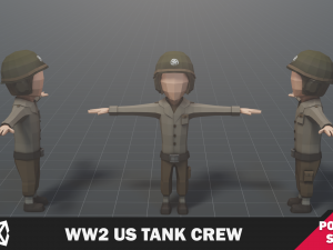 WW2 Us Tank Crew Soldier 3D Model