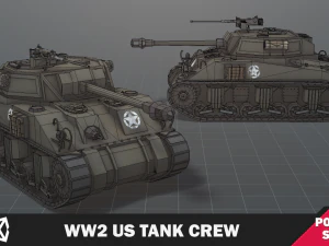 WW2 Us Tank Crew Soldier 3D Model