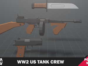 WW2 Us Tank Crew Soldier 3D Model