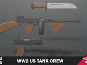 WW2 Us Tank Crew Soldier 3D Model