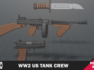 WW2 Us Tank Crew Soldier 3D Model