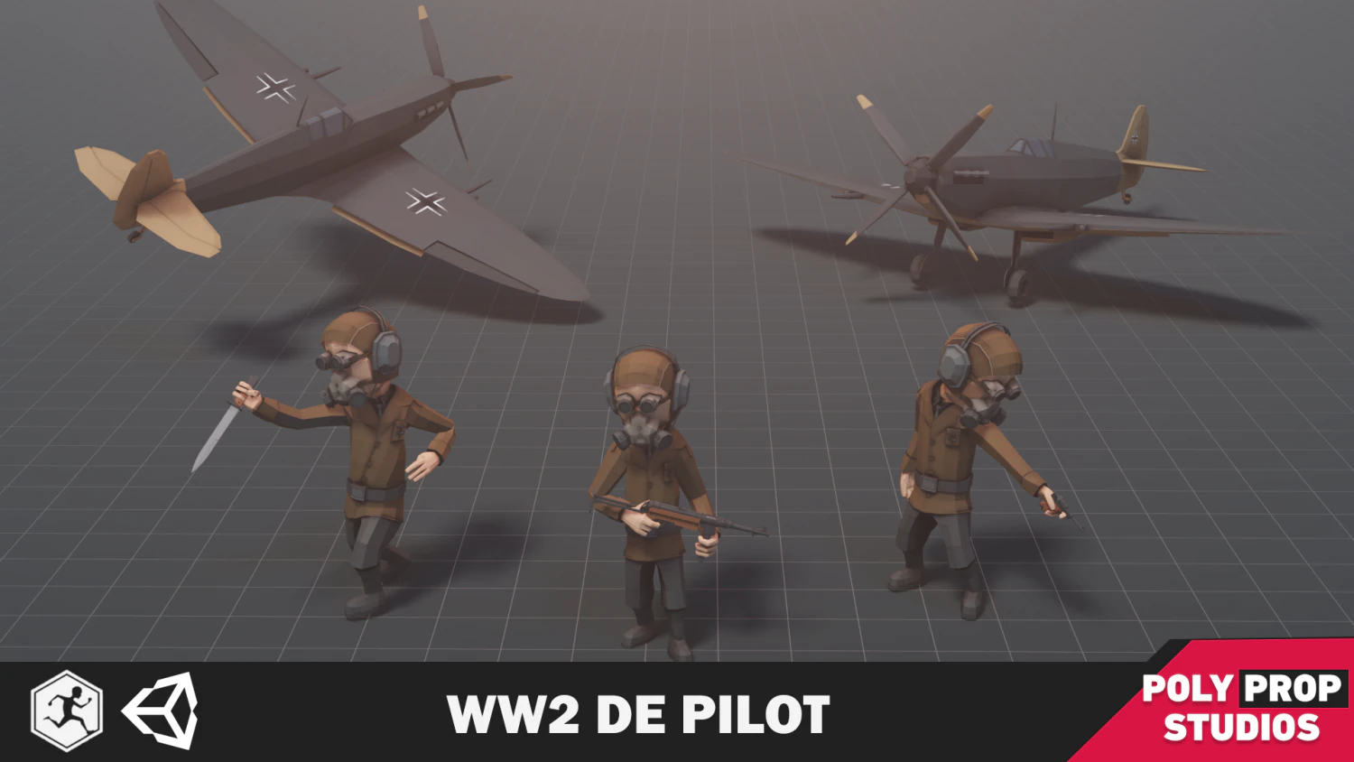 WW2 DE Pilot Soldier 3D Model .c4d .max .obj .3ds .fbx .stl .blend 
