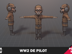 WW2 DE Pilot Soldier Model 3D