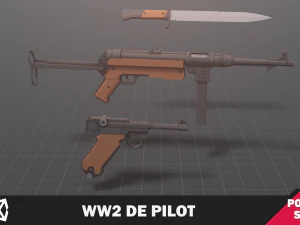 WW2 DE Pilot Soldier 3D Model