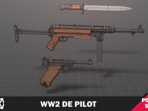 WW2 DE Pilot Soldier 3D Model