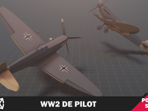 WW2 DE Pilot Soldier Model 3D