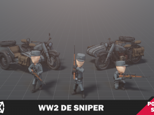 WW2 DE Sniper Soldier 3D Model