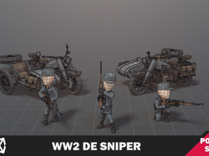 WW2 DE Sniper Soldier Modelo 3D