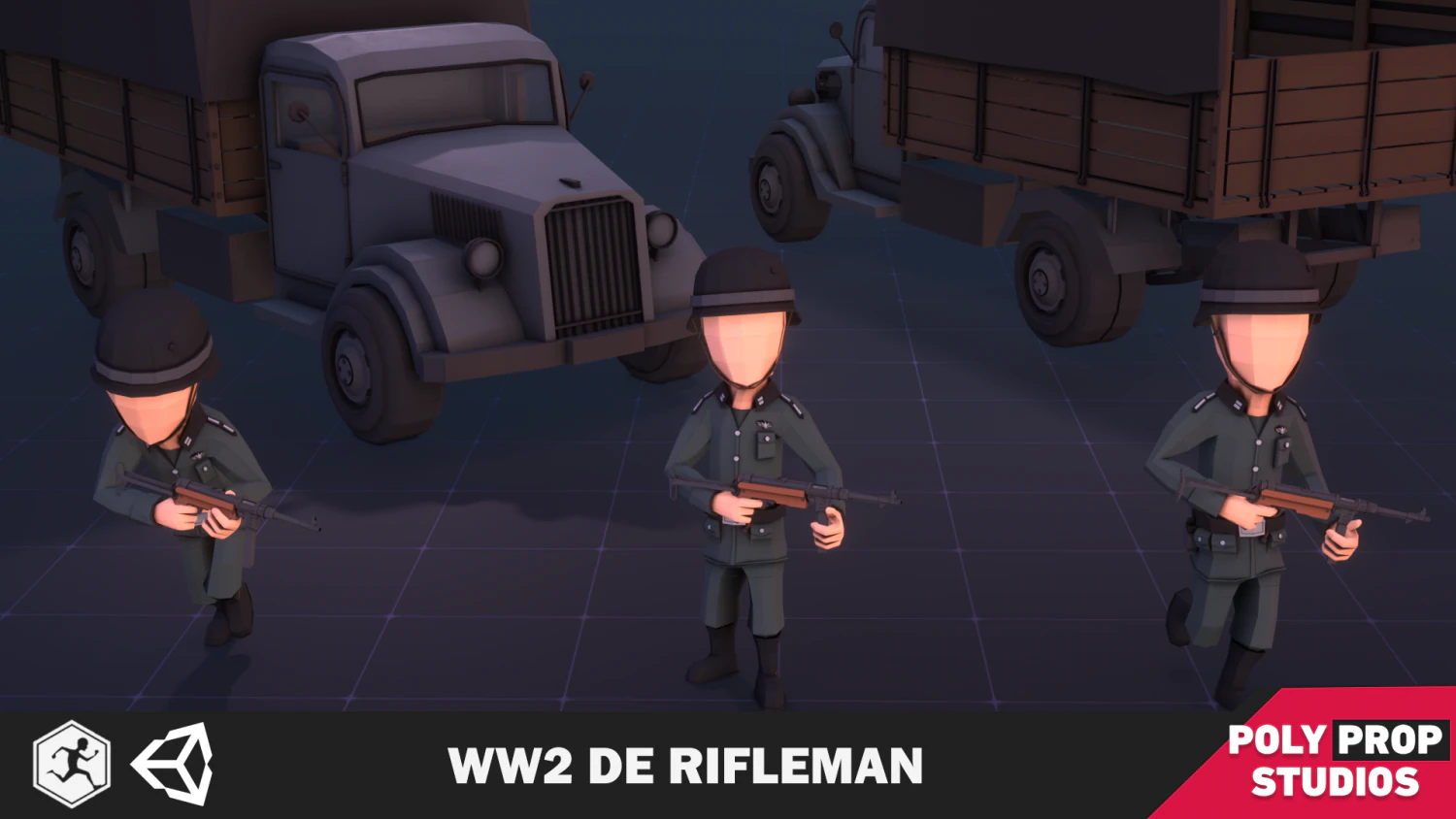 WW2 DE Rifleman 3D Model .c4d .max .obj .3ds .fbx .stl .blend