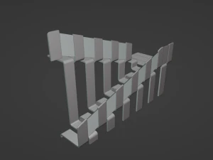 Design Staircase with wooden and plastic steps and glass inserts 3D Model