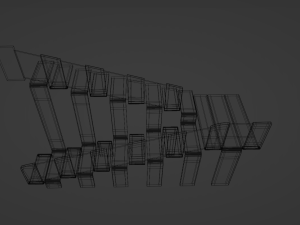 Design Staircase with wooden and plastic steps and glass inserts Model 3D