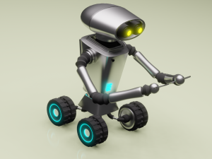Robot assistant silver metallic Modèle 3D