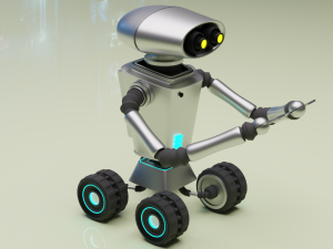 Robot assistant silver metallic Modelo 3D