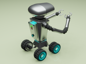 Robot assistant silver metallic Modelo 3D