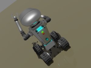 Robot assistant silver metallic Modelo 3D