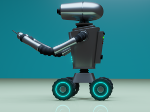 Robot assistant silver metallic Modelo 3D