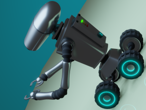 Robot assistant silver metallic Modelo 3D