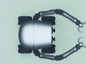 Robot assistant silver metallic Modelo 3D
