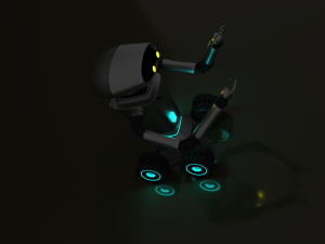 Robot assistant silver metallic Modelo 3D