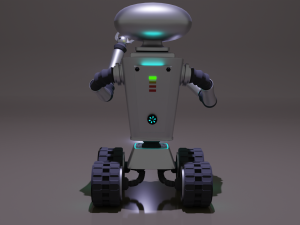 Robot assistant silver metallic Modelo 3D