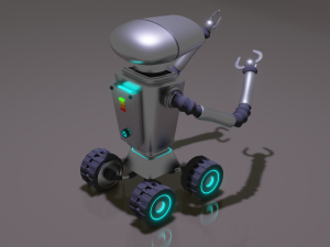 Robot assistant silver metallic Modelo 3D