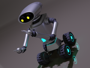 Robot assistant silver metallic Modelo 3D