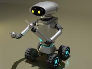 Robot assistant silver metallic Modelo 3D