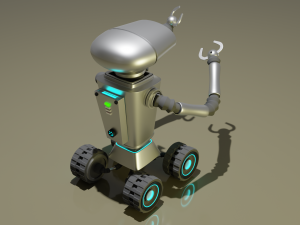 Robot assistant silver metallic Modelo 3D