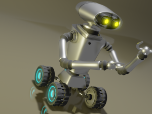 Robot assistant silver metallic Modelo 3D