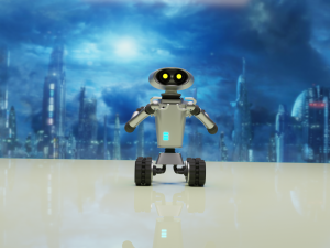 Robot assistant silver metallic Modelo 3D