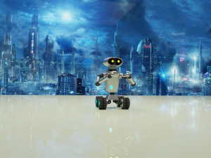 Robot assistant silver metallic Modelo 3D