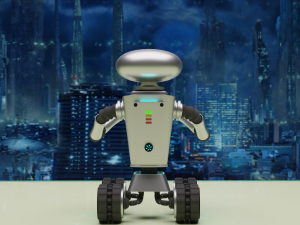 Robot assistant silver metallic Modelo 3D