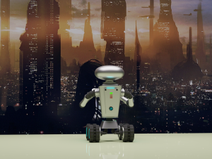 Robot assistant silver metallic Modelo 3D