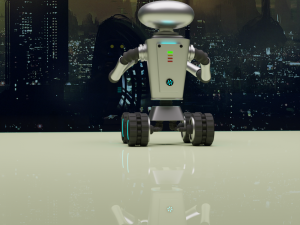 Robot assistant silver metallic Modelo 3D