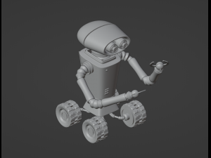 Robot assistant silver metallic Modelo 3D