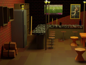 BAR PUB modelo 3D de baixo poli Modelo 3D
