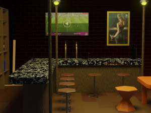 BAR PUB low-poly 3 D model Modèle 3D