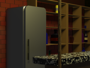 BAR PUB low-poly 3 D model Modèle 3D