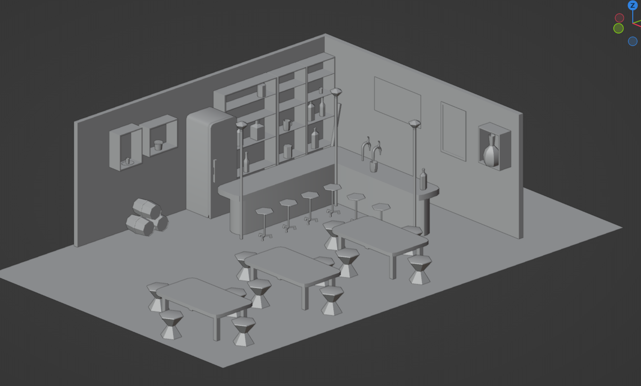 BAR PUB Low-Poly 3 D Model 3D Модель In Бар 3DExport