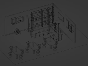 BAR PUB modelo 3D de baixo poli Modelo 3D