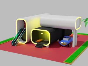 3D-gedrucktes Haus Low-Poly 3 3D Modell