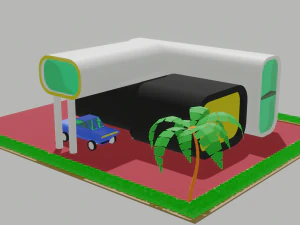 3d printed hause Low-poly 3 3D Model
