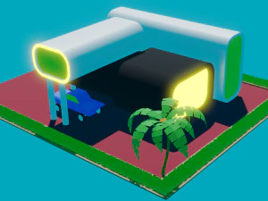 3d printed hause Low-poly 3 3D Model