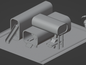3d printed hause Low-poly 3 Model 3D