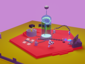 Cyber brain villain Low-poly 3Dモデル