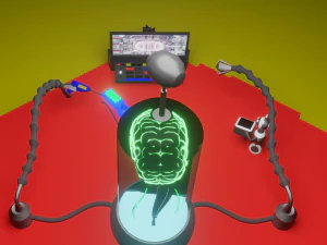 Cyber brain villain Low-poly 3D Model