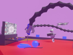 Cyber brain villain Low-poly 3D Model